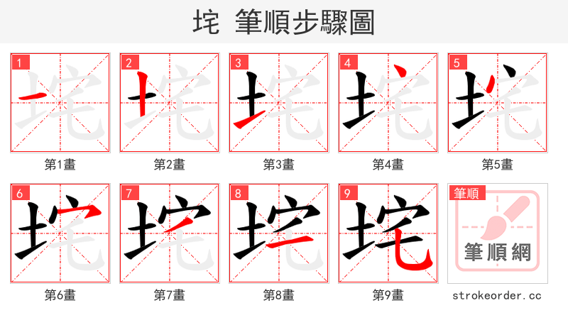 垞 的笔顺分步演示