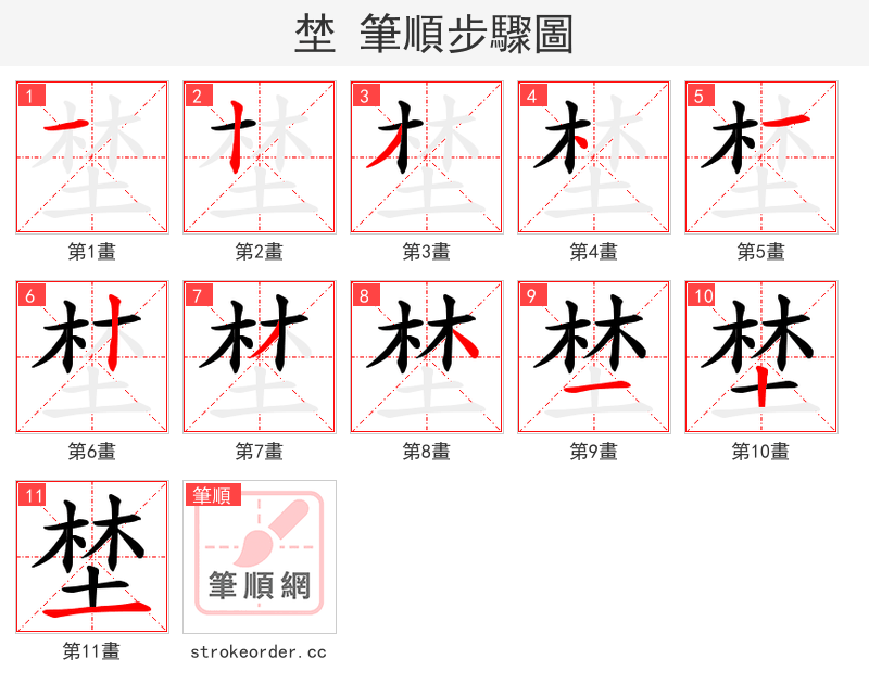 埜 的笔顺分步演示