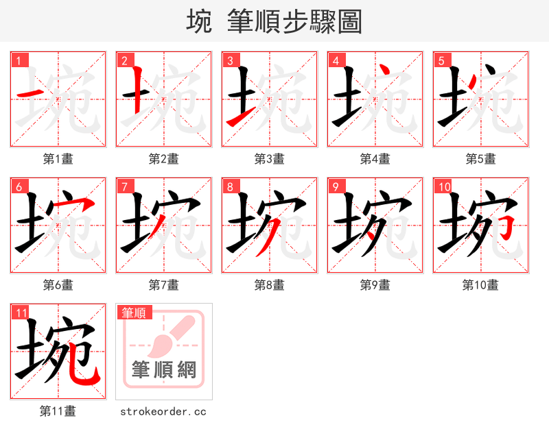 埦 的笔顺分步演示