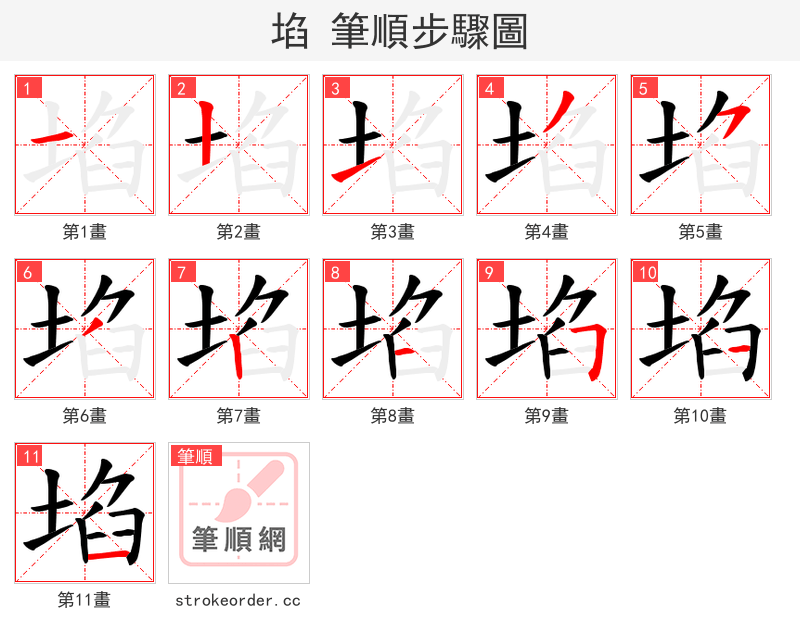 埳 的笔顺分步演示