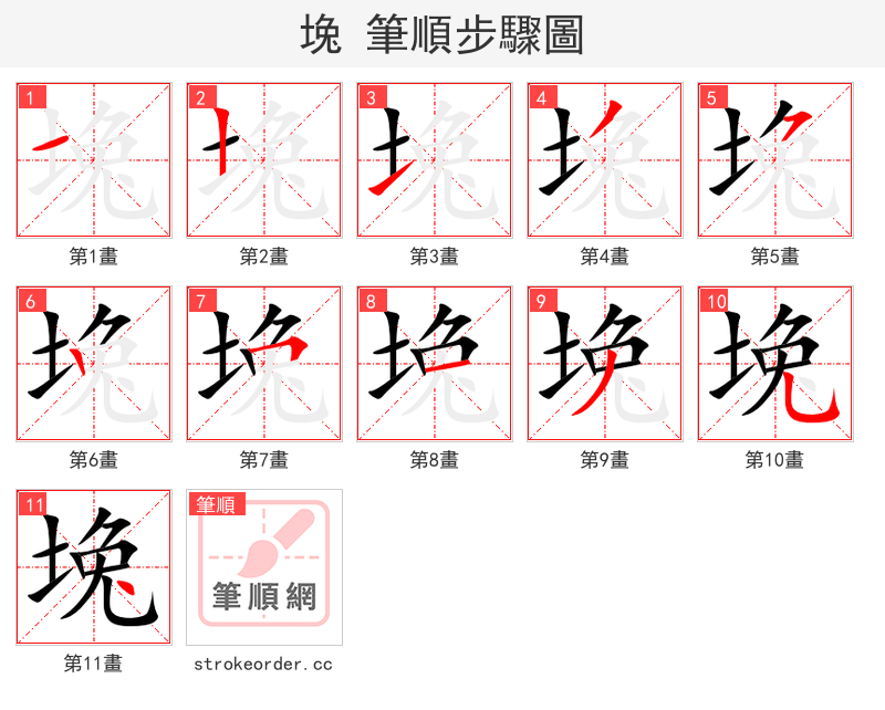 堍 的笔顺分步演示
