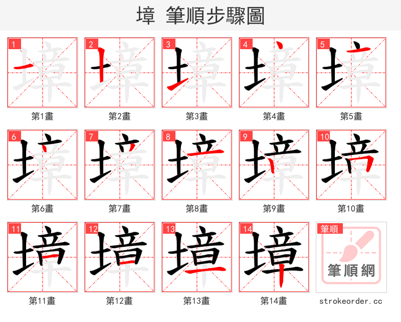 墇 的笔顺分步演示
