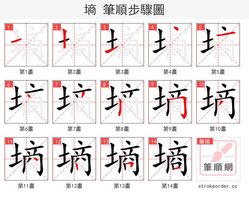 墒 的笔顺分步演示