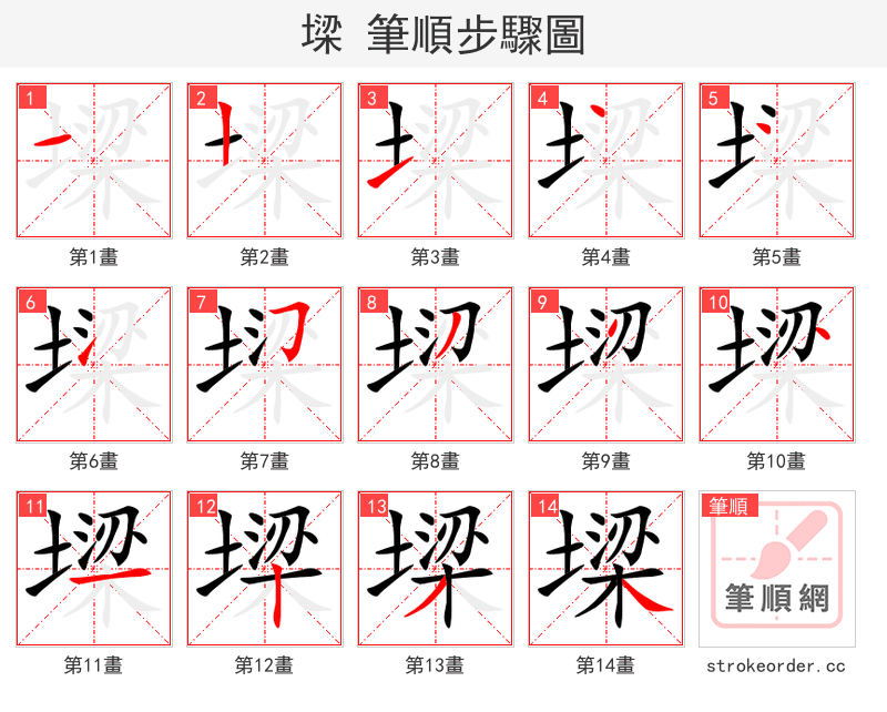 墚 的笔顺分步演示