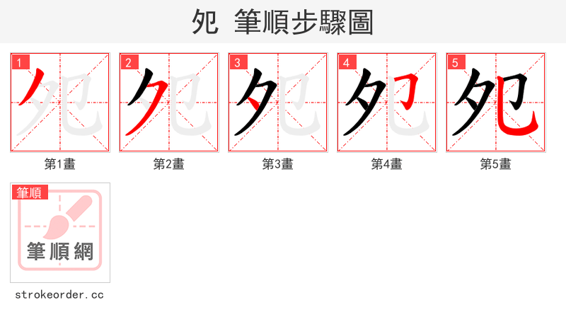 夗 的笔顺分步演示