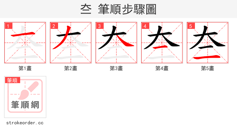 夳 的笔顺分步演示