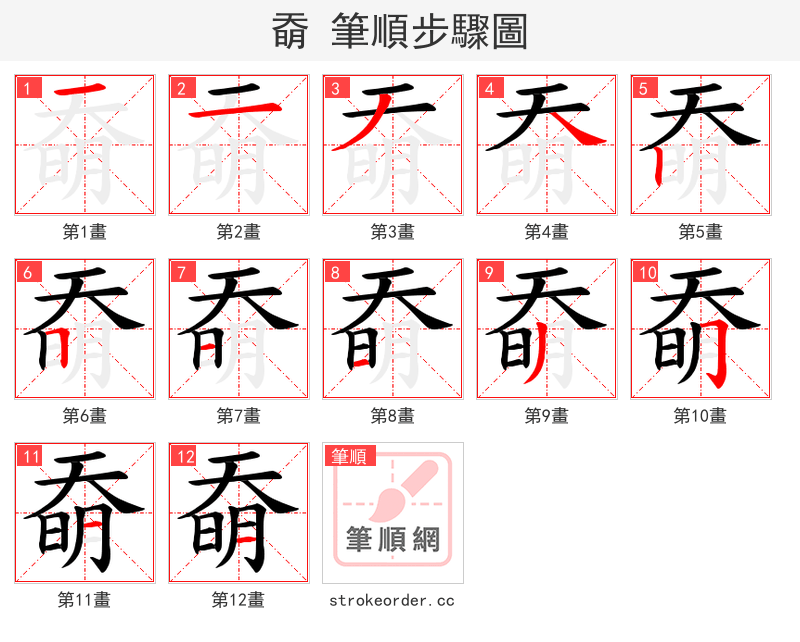 奣 的笔顺分步演示