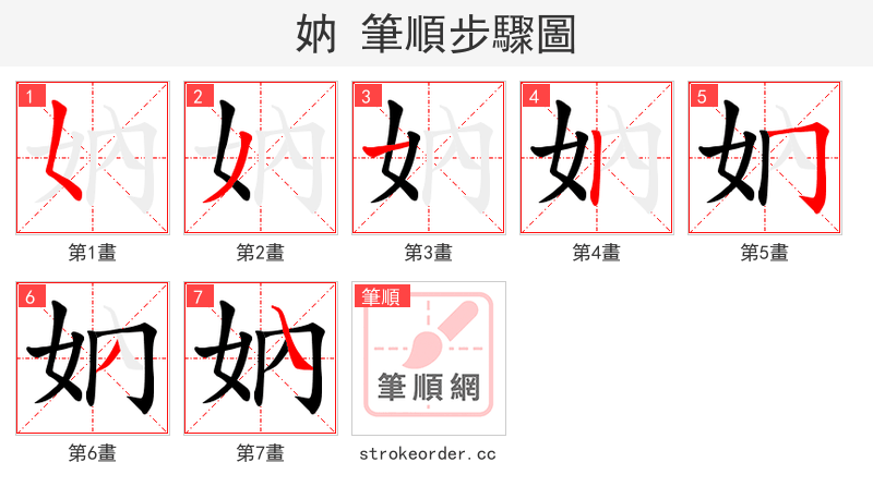 妠 的笔顺分步演示