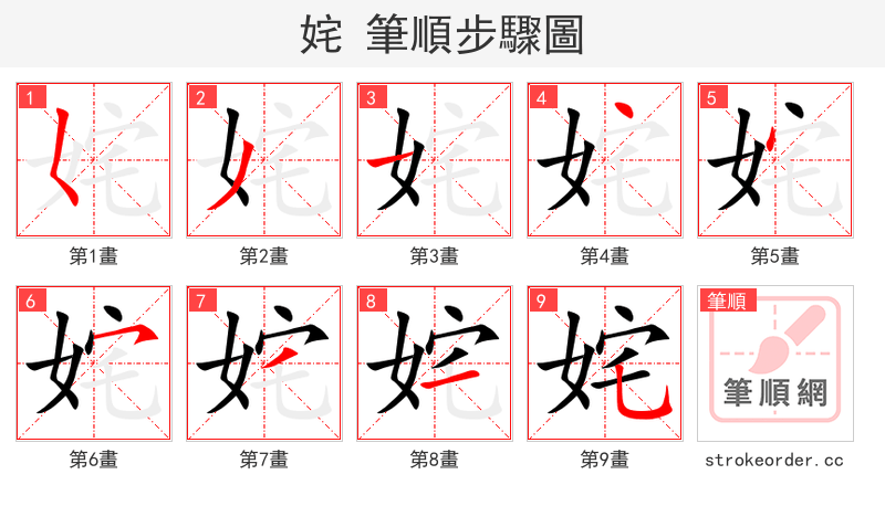 姹 的笔顺分步演示