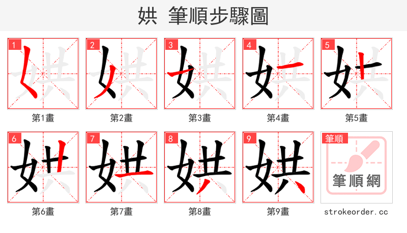 娂 的笔顺分步演示