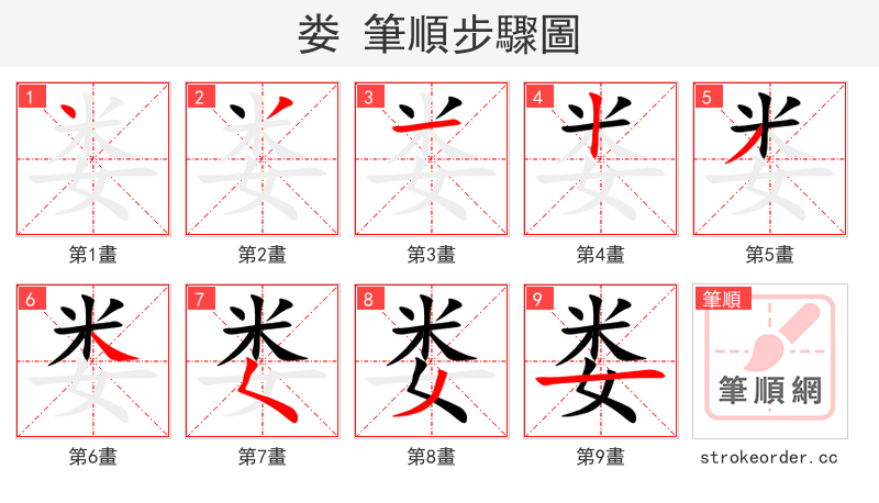 娄 的笔顺分步演示