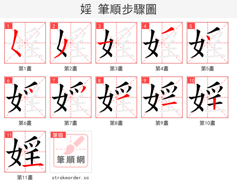 婬 的笔顺分步演示