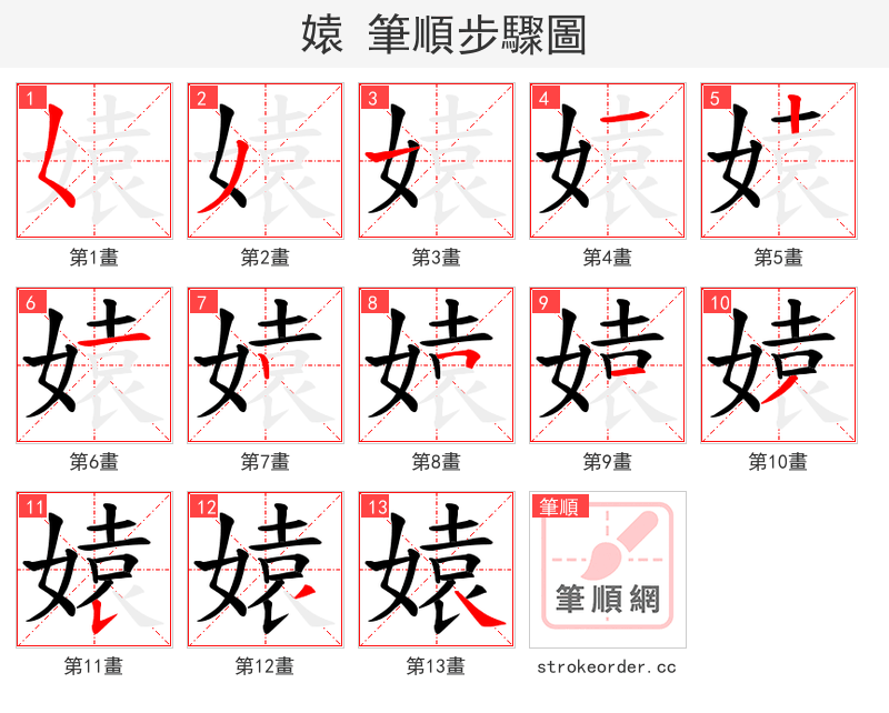 媴 的笔顺分步演示