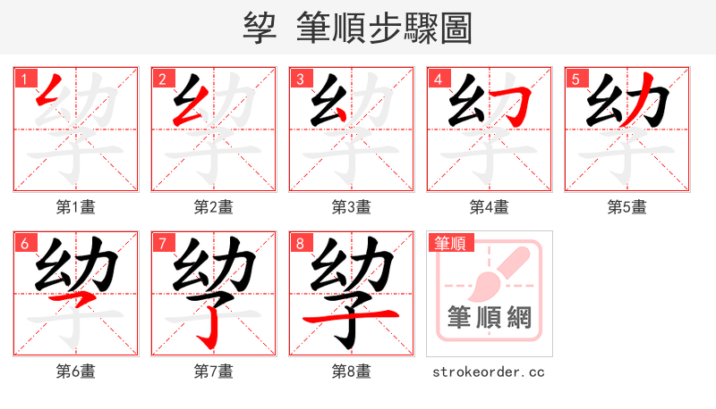 孧 的笔顺分步演示