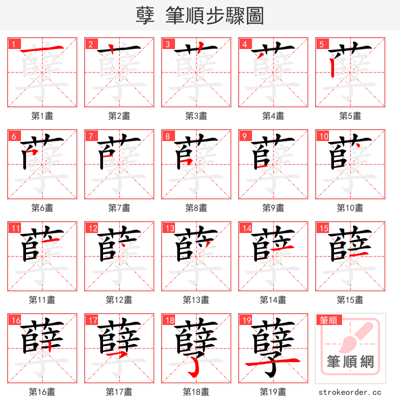 孽 的笔顺分步演示