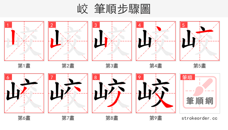 峧 的笔顺分步演示