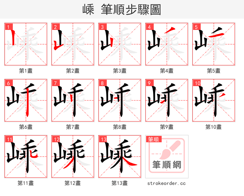 嵊 的笔顺分步演示