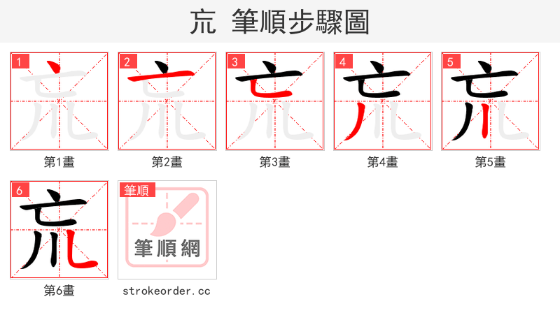 巟 的笔顺分步演示