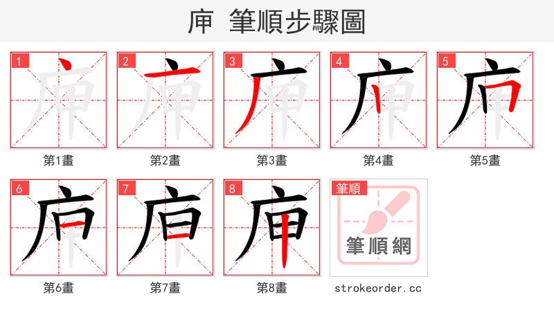 庘 的笔顺分步演示