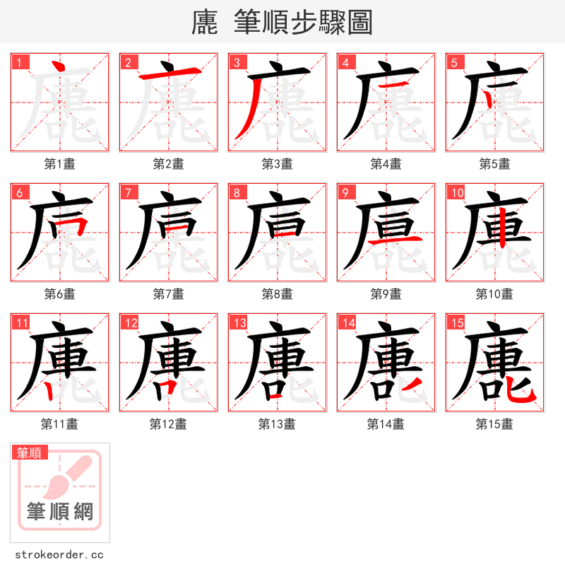 廤 的笔顺分步演示