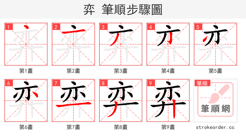 弈 的笔顺分步演示