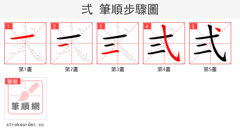 弍 的笔顺分步演示
