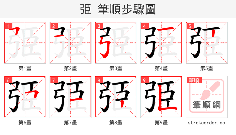 弫 的笔顺分步演示
