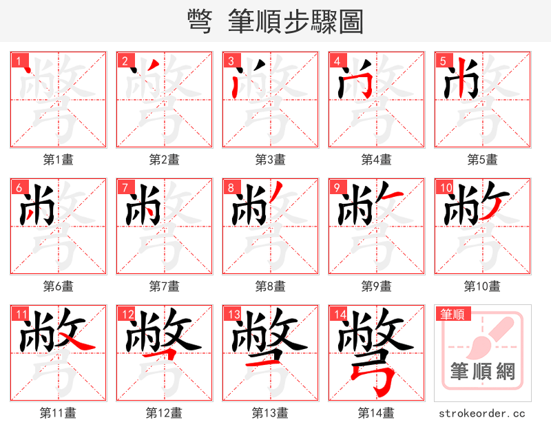彆 的笔顺分步演示
