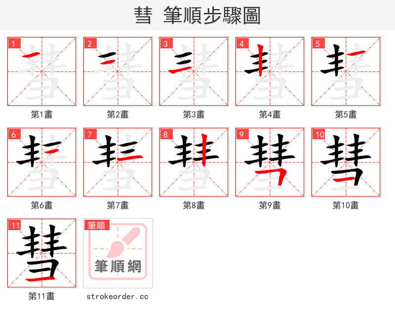 彗 的笔顺分步演示