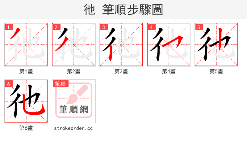 彵 的笔顺分步演示