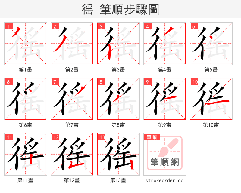 徭 的笔顺分步演示