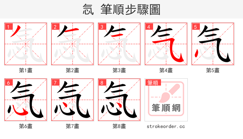 忥 的笔顺分步演示