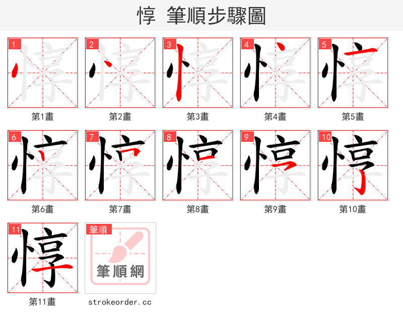 惇 的笔顺分步演示