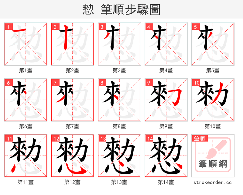 愸 的笔顺分步演示