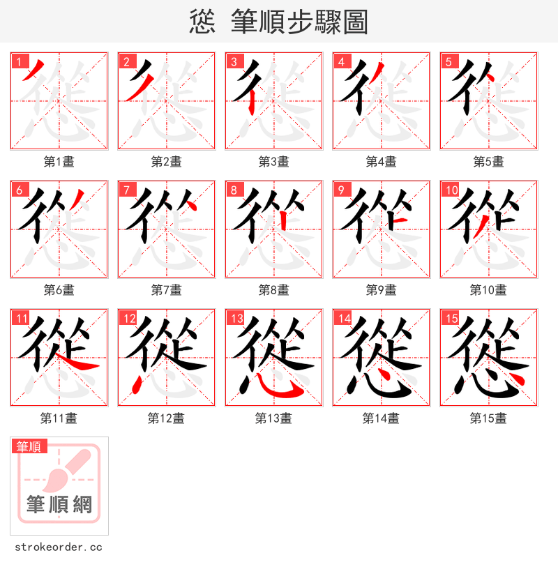 慫 的笔顺分步演示