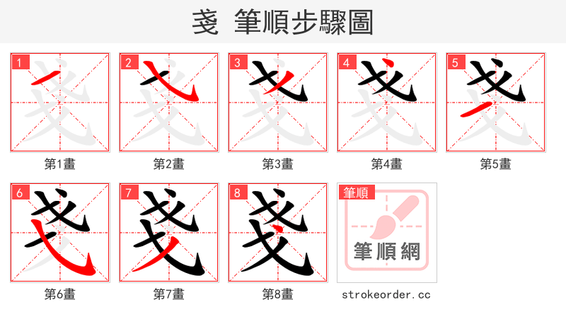 戔 的笔顺分步演示