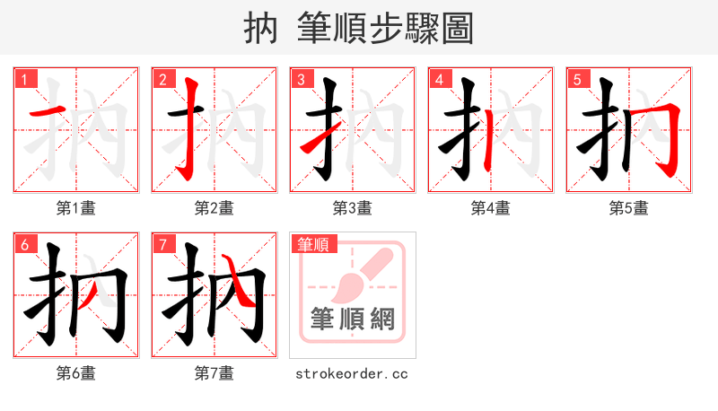 抐 的笔顺分步演示