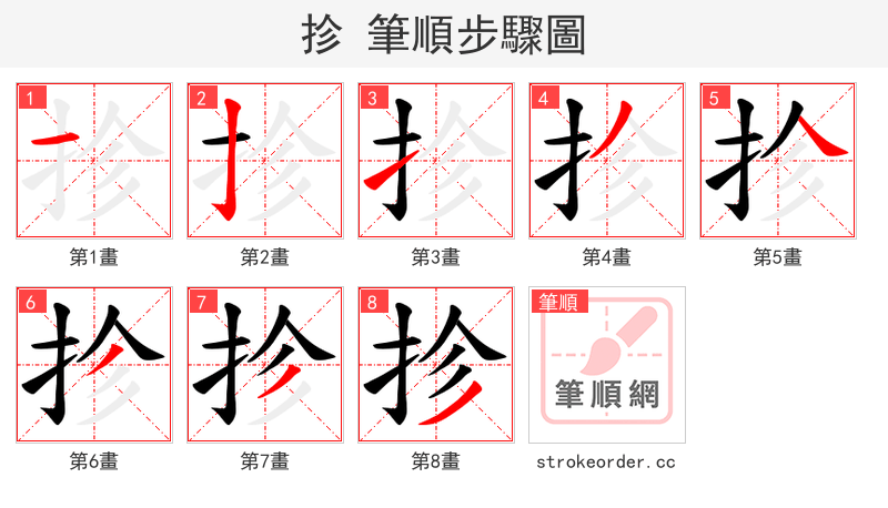 抮 的笔顺分步演示
