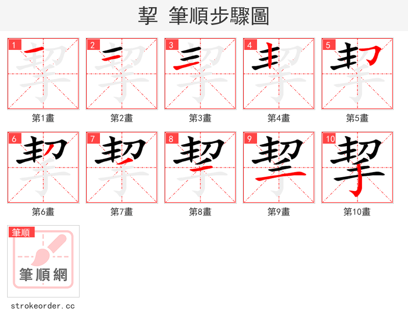 挈 的笔顺分步演示