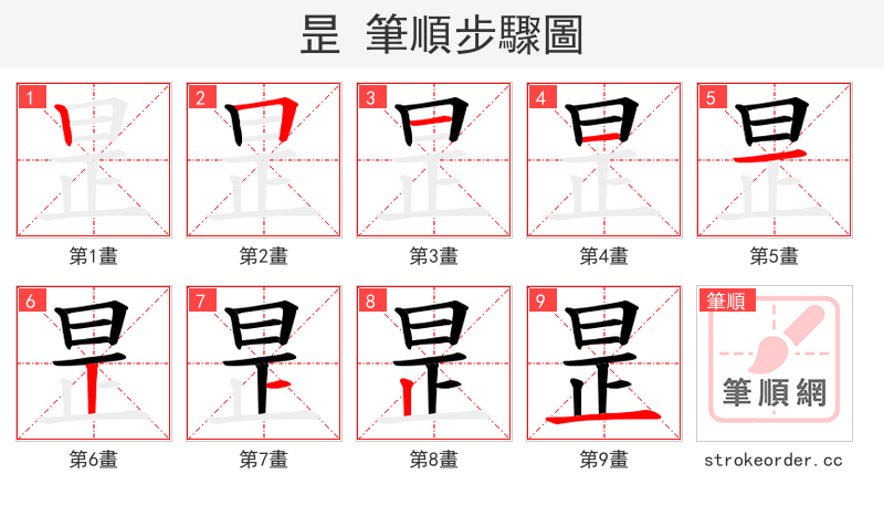 昰 的笔顺分步演示