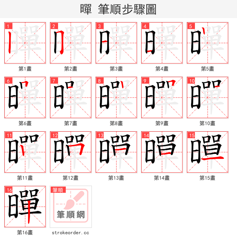 暺 的笔顺分步演示