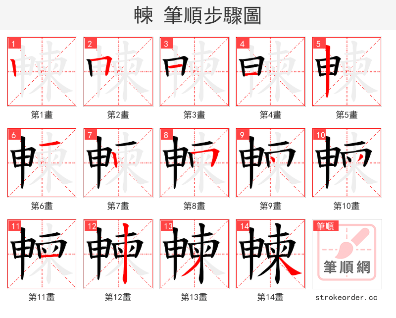 朄 的笔顺分步演示