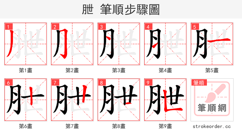 朑 的笔顺分步演示