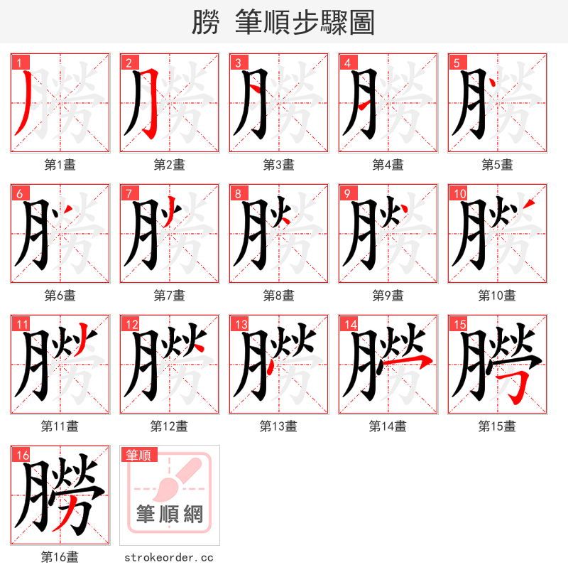 朥 的笔顺分步演示