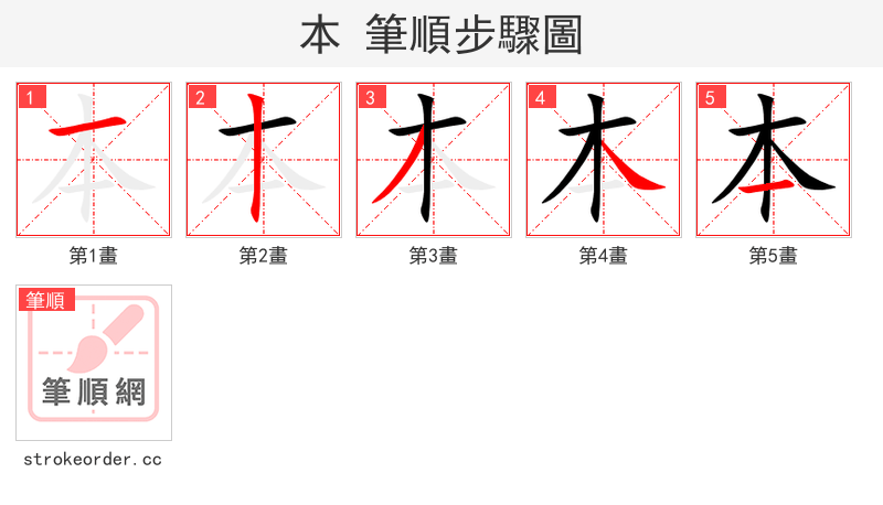 本 的笔顺分步演示