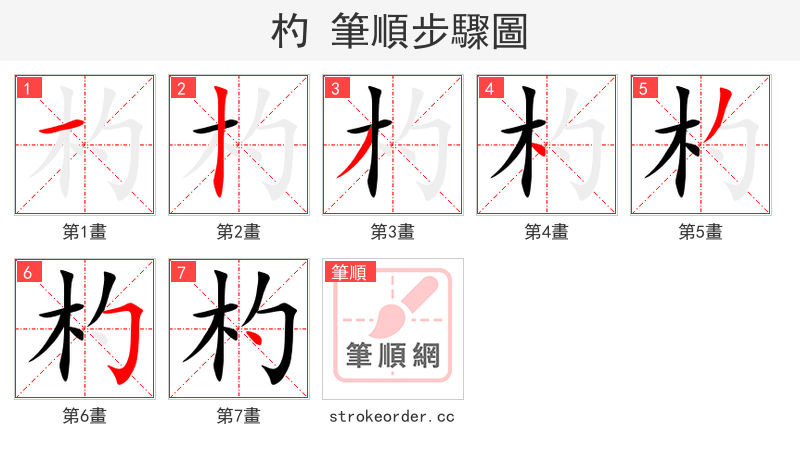 杓 的笔顺分步演示
