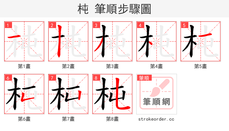 杶 的笔顺分步演示