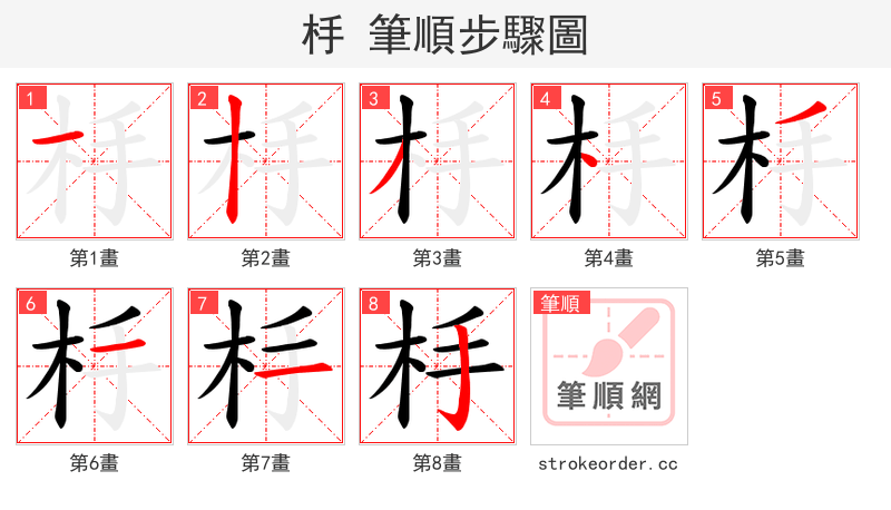 杽 的笔顺分步演示