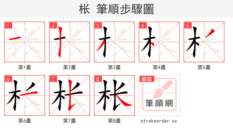 枨 的笔顺分步演示