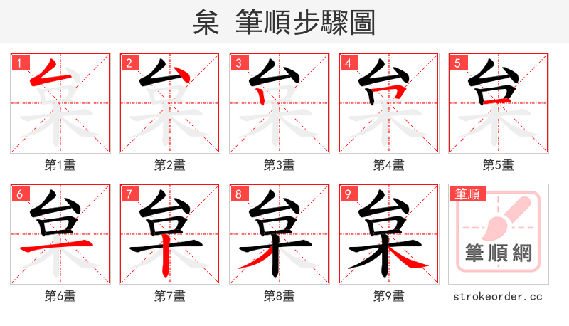 枲 的笔顺分步演示